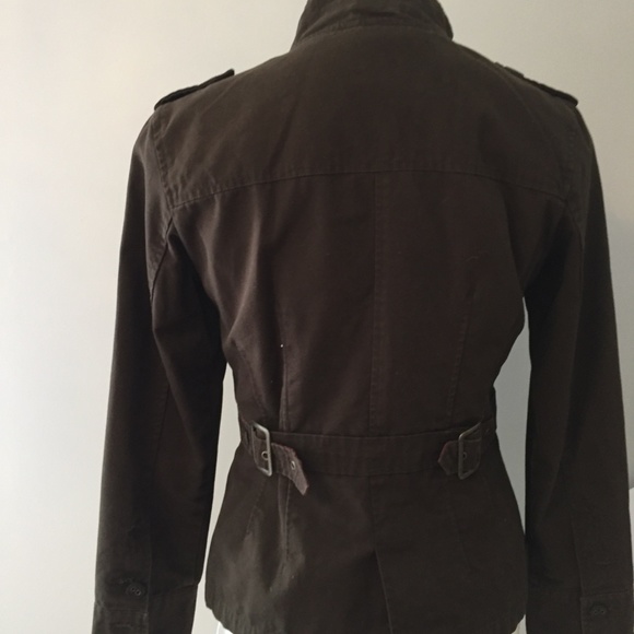 American standard tyte fitted Brown jean jackets with buckles and buttons - Picture 3 of 5